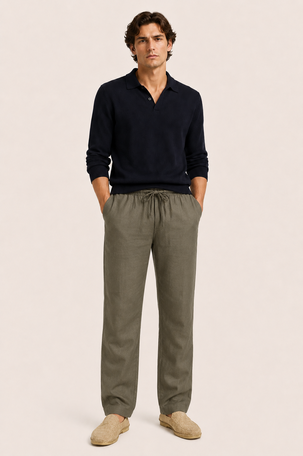 Pinaro Linen Trousers Green