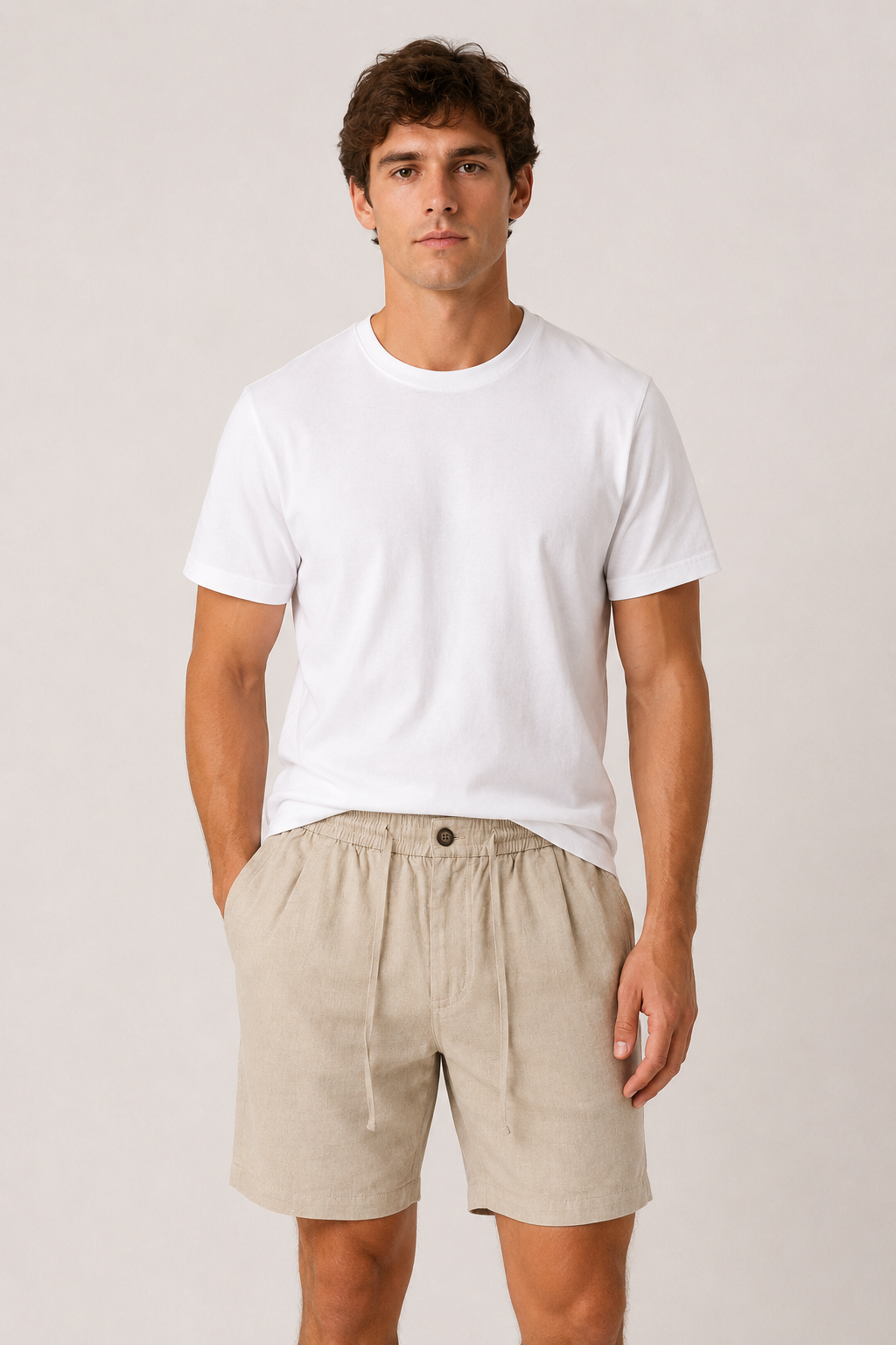 Levano Linen Short Beige
