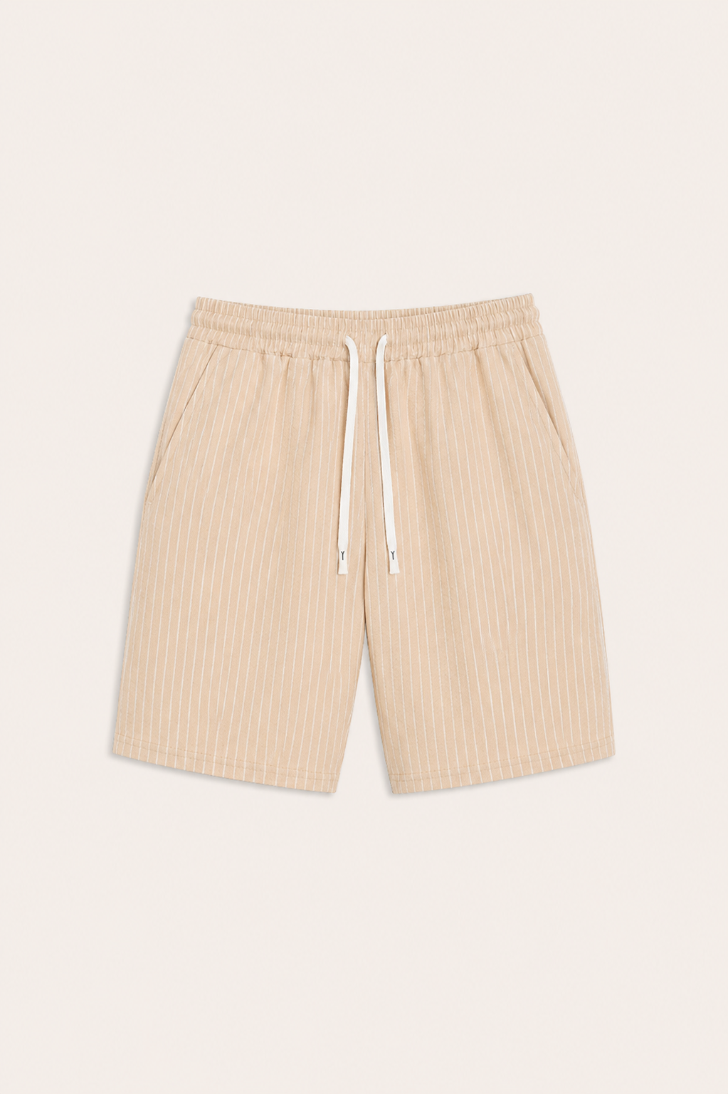 Lenaro Linen Striped Short Khaki