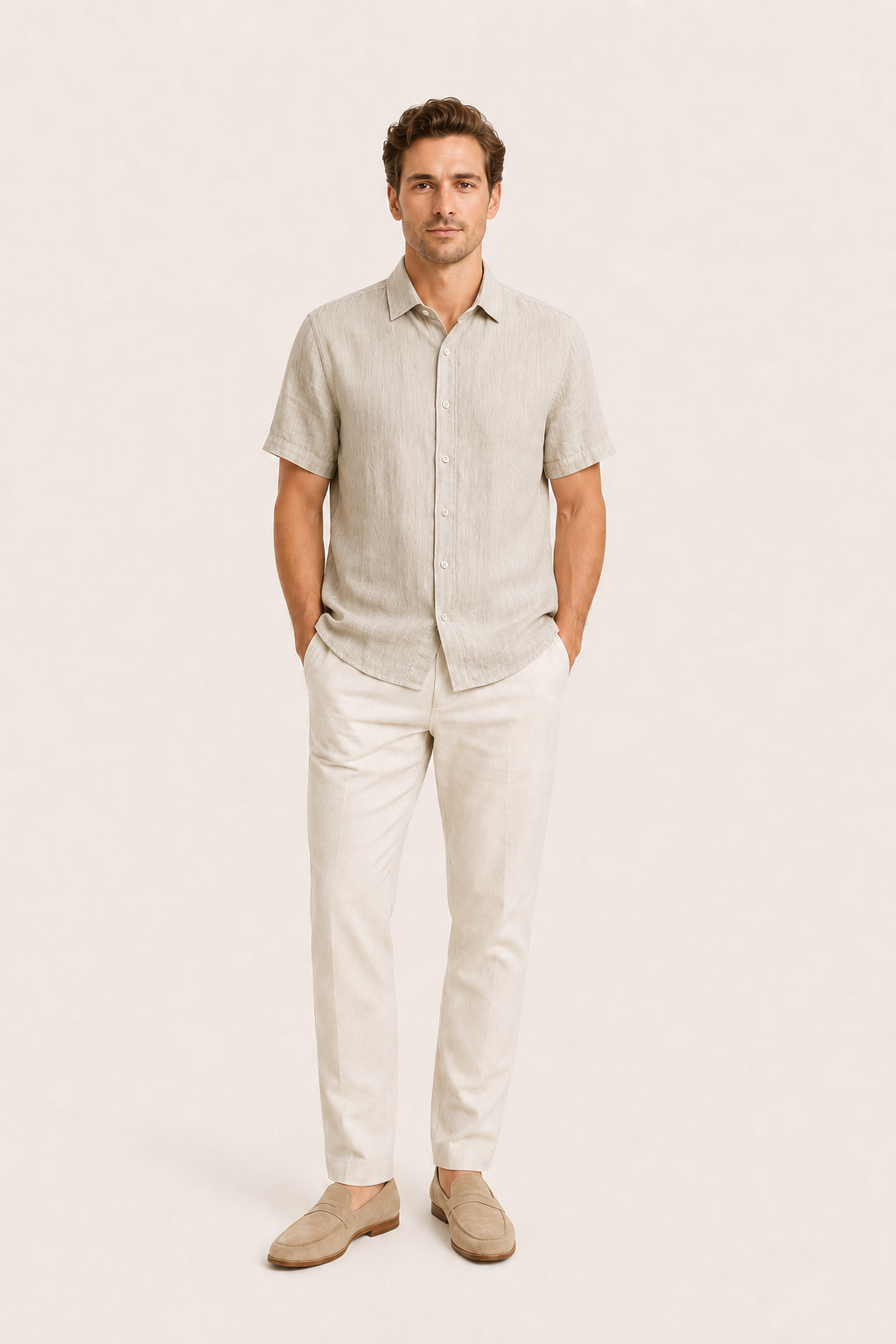 Lovani Linen Shirt Beige