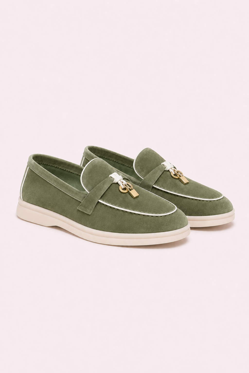 Rovain Buckled Loafers Sage Green