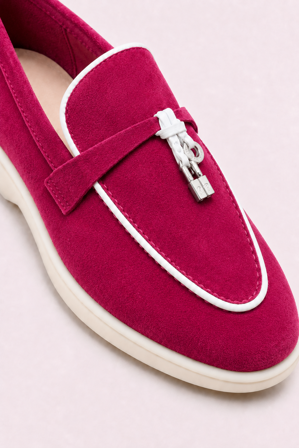 Amari Buckled Loafers Fuchsia