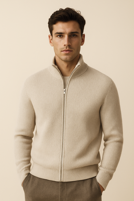 Arelon Cashmere Zip Knit Cream