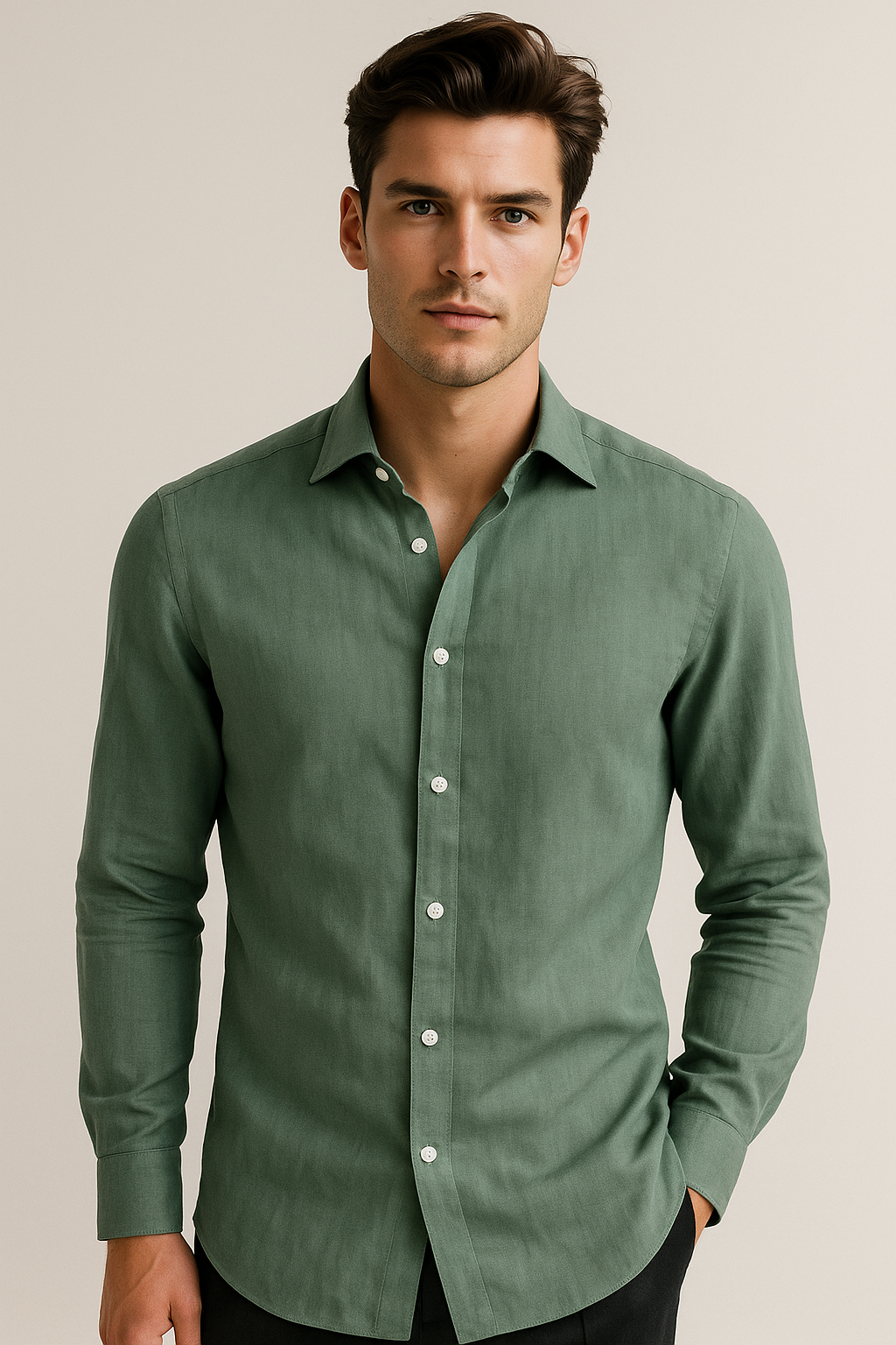 Avari Linen Shirt Green
