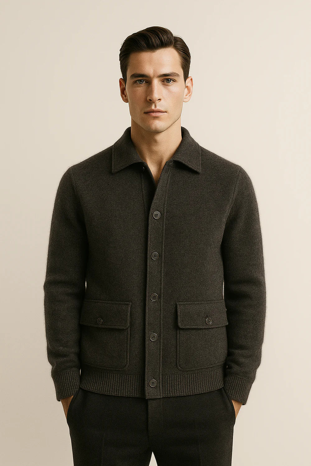 Silavo Cashmere Cardigan Dark Grey