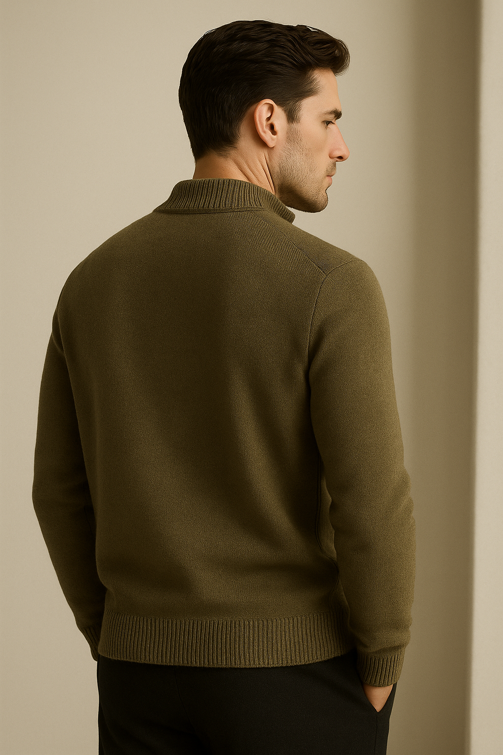 Vaniro Cashmere Cardigan Olive