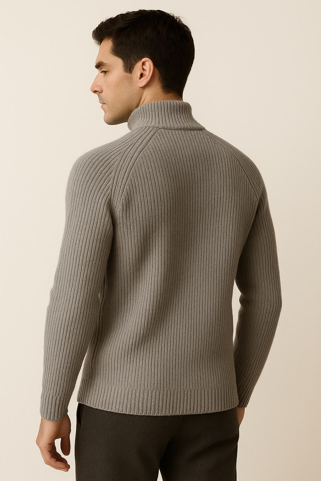 Selano Wool Zip Knit Dark Grey