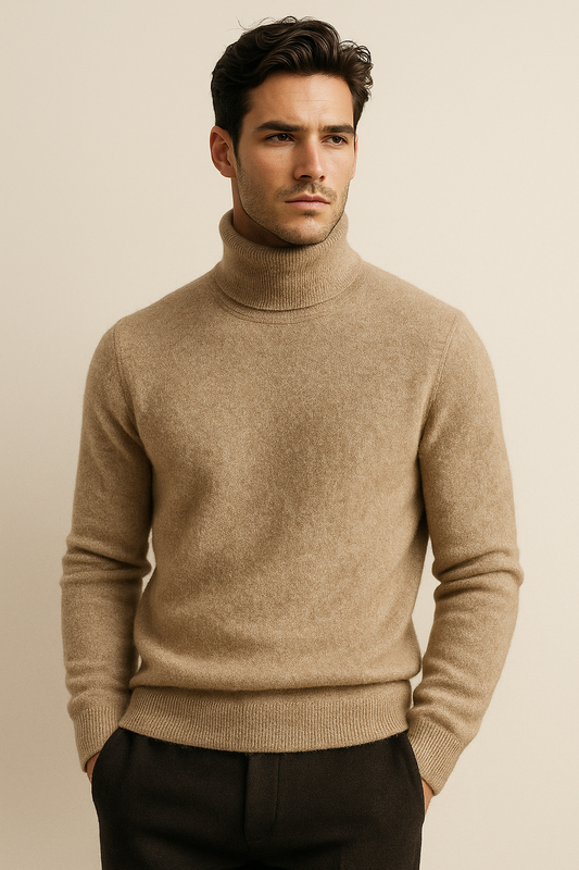 Paravi Cashmere Turtleneck Dark Beige