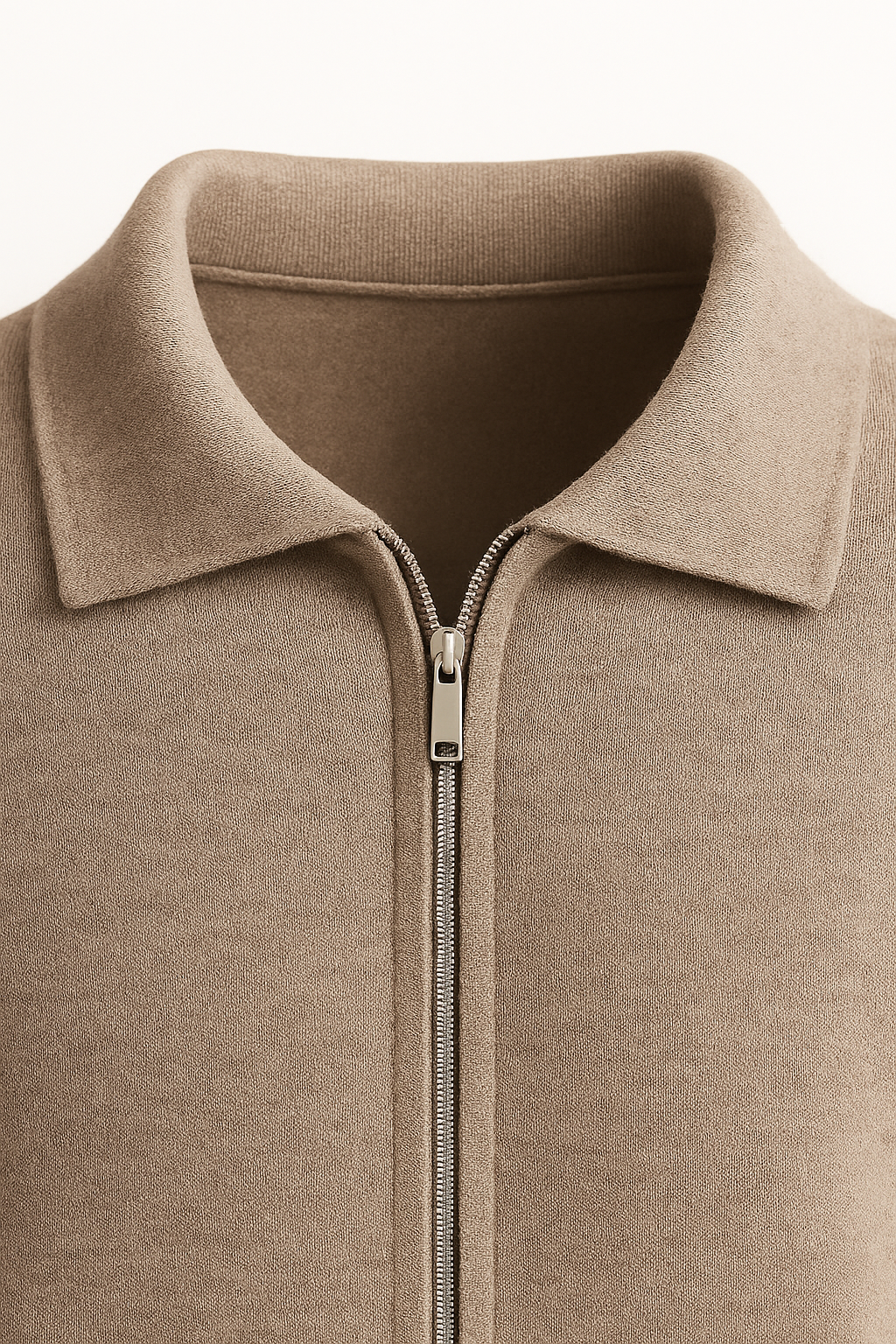Teravo Merino Zip Sweater Taupe