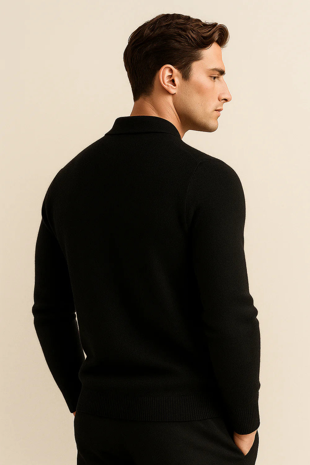 Avarel Merino Polo Knit Black