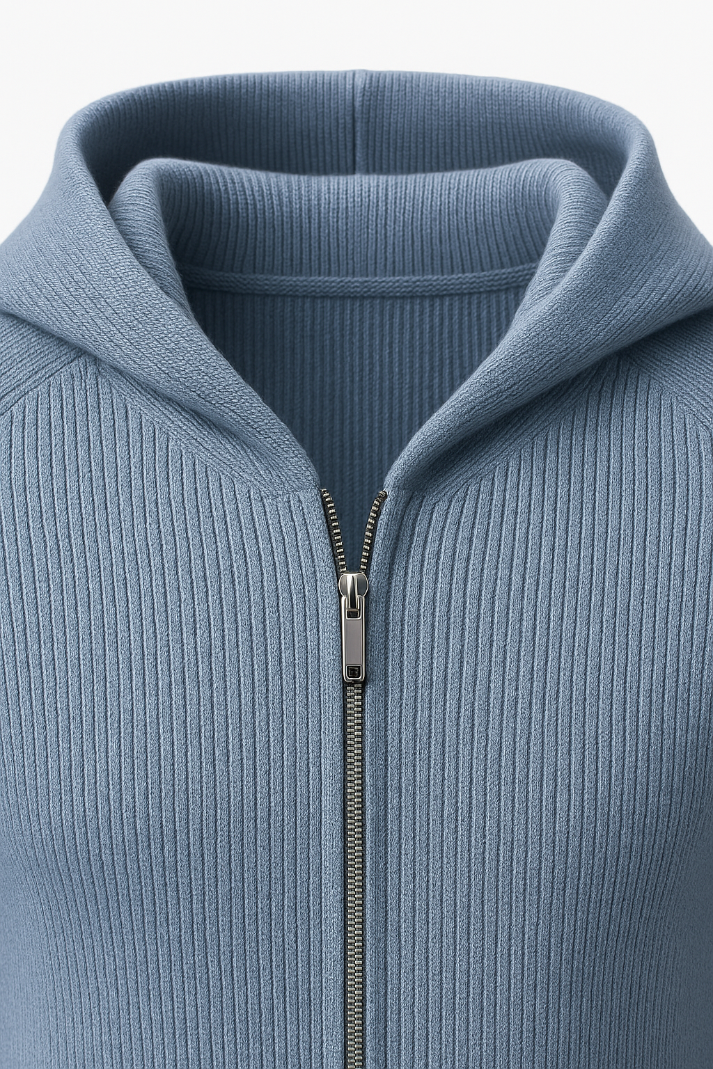 Zelano Merino Hooded Sweater Light Blue