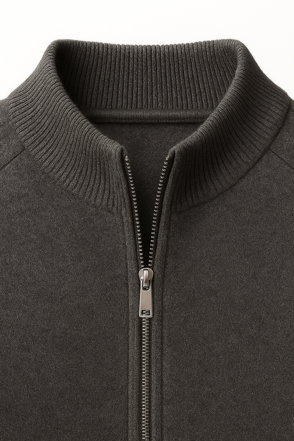 Darilo Cashmere Zip Knit Dark Grey