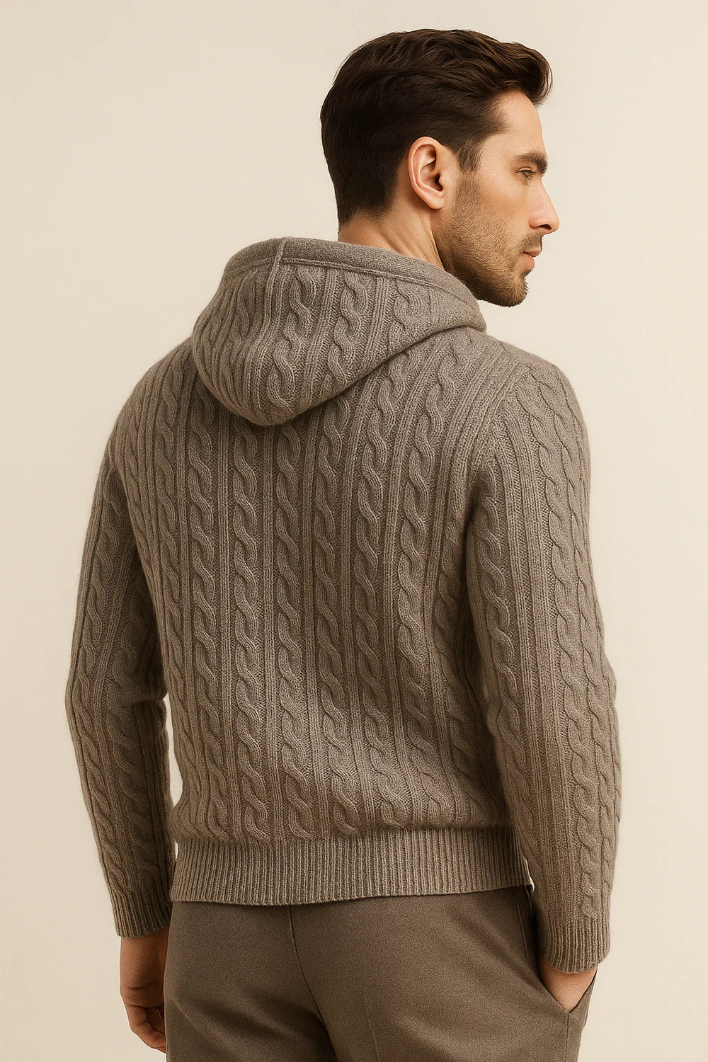 Avero Hooded Cable Knit Grey