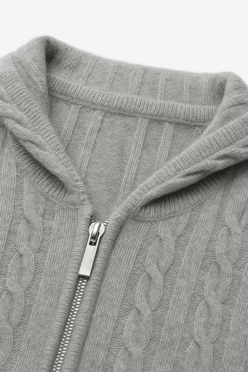Avero Hooded Cable Knit Grey