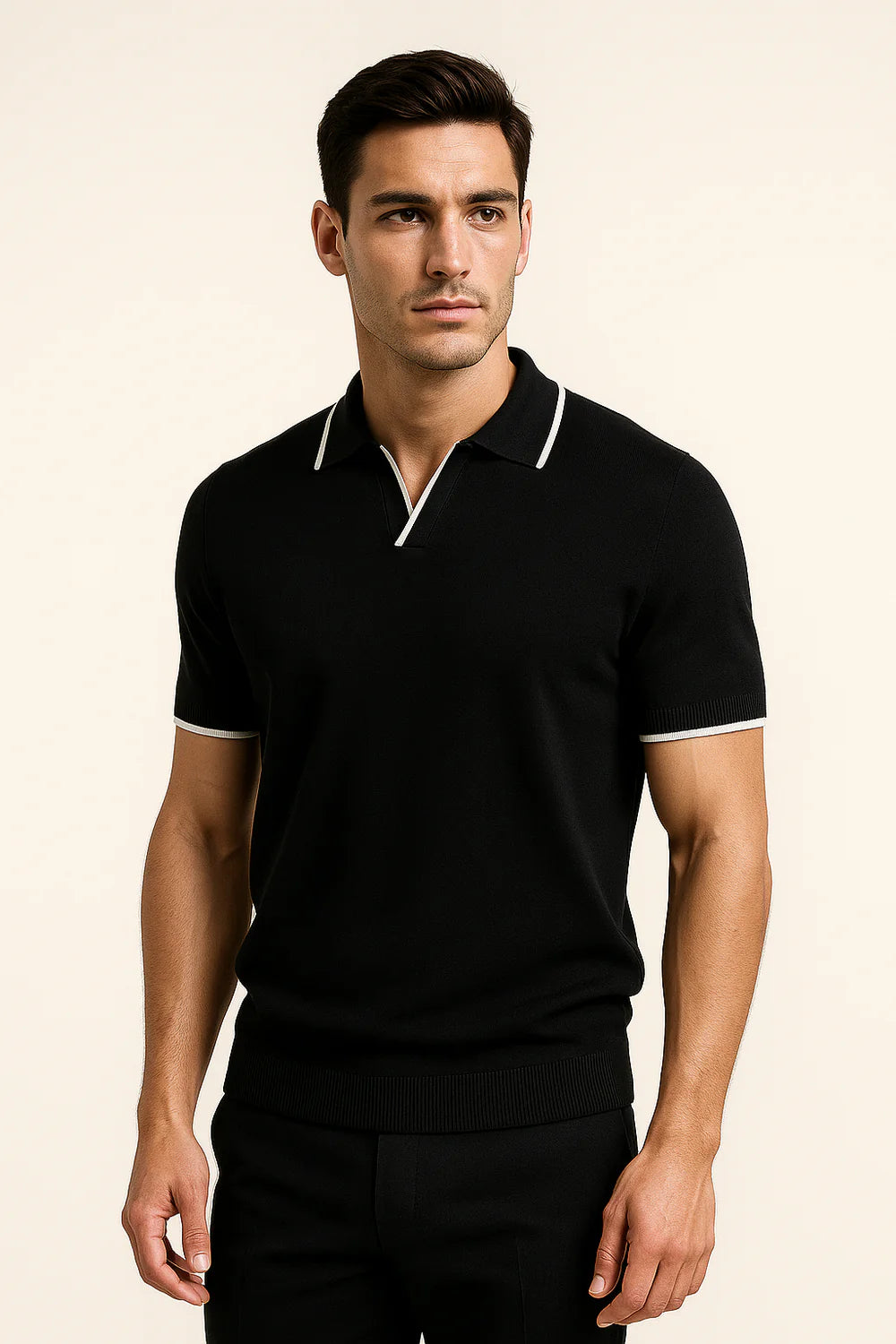 Parivo Knitted Polo Black