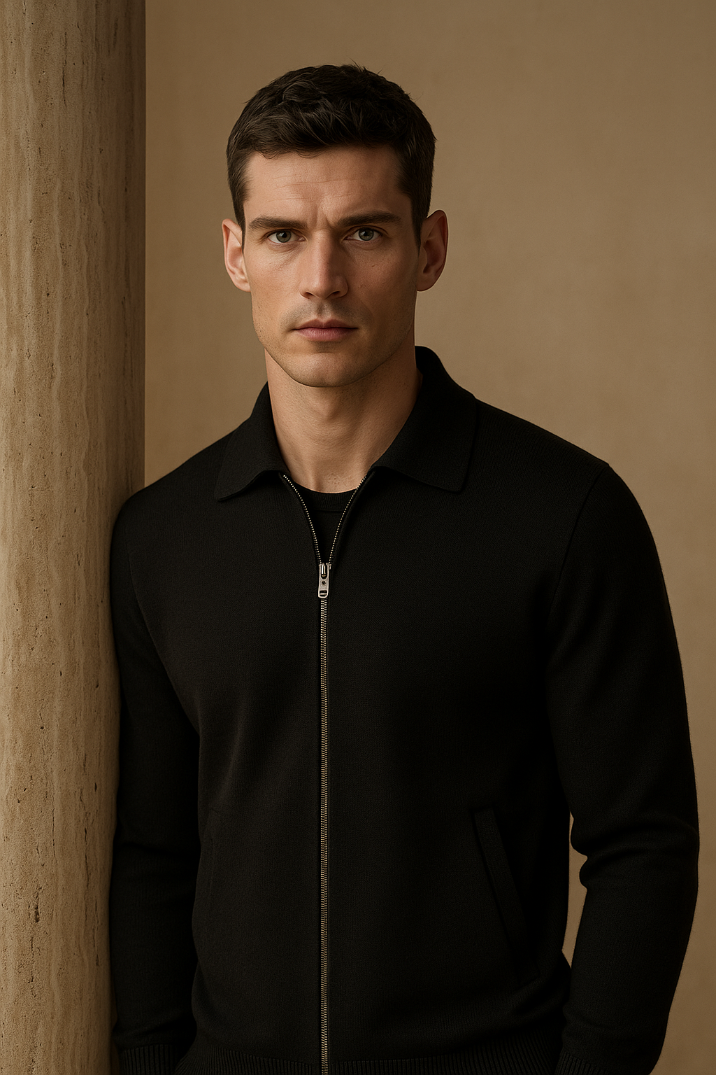 Teravo Merino Zip Sweater Black