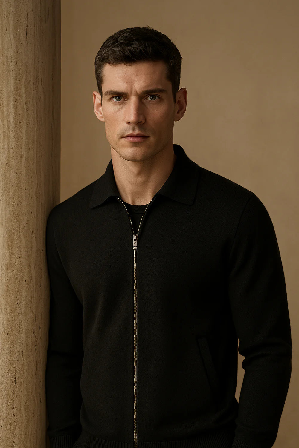 Teravo Merino Zip Sweater Black