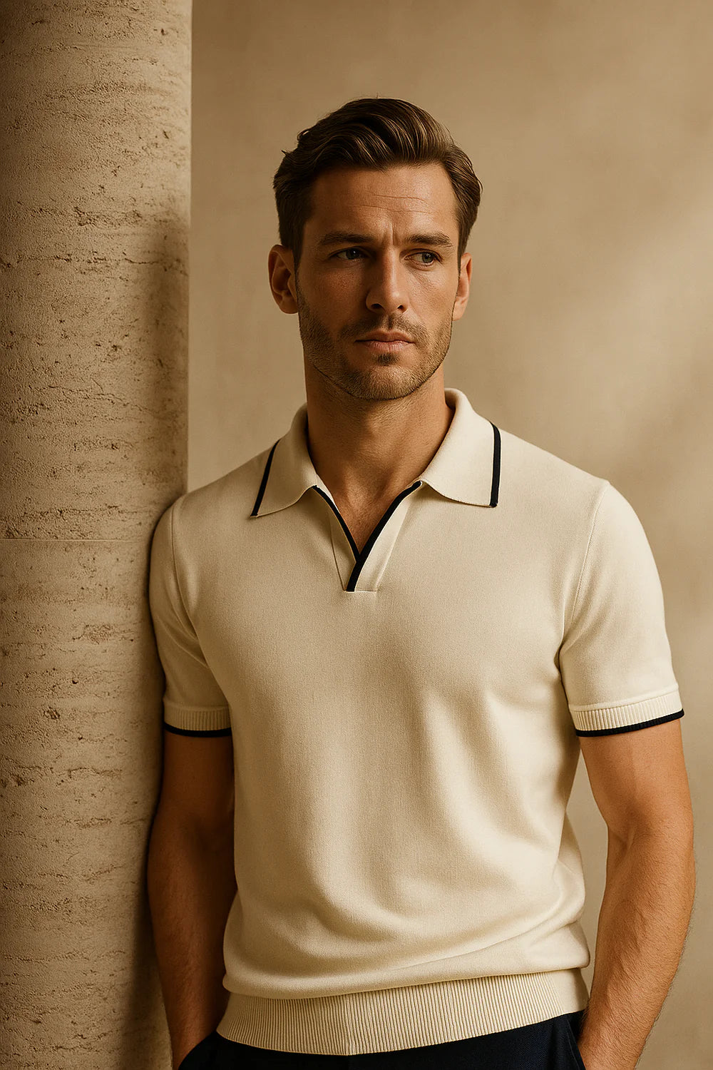 Parivo Knitted Polo Ivory