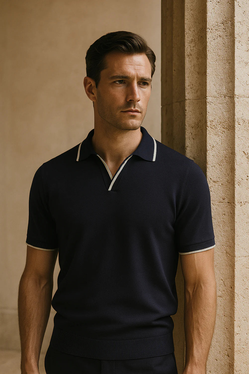 Parivo Knitted Polo Navy
