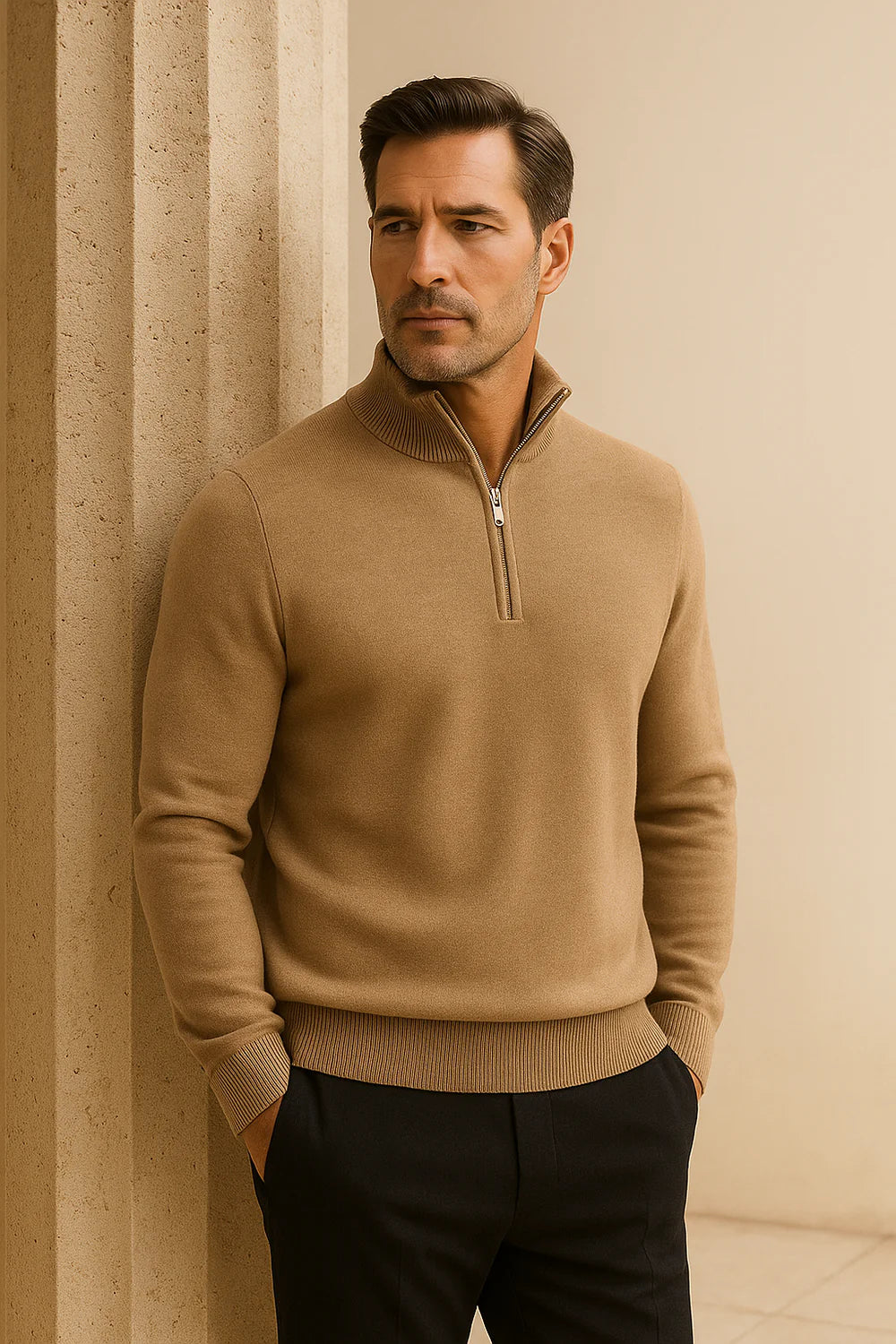Calero Quarter-Zip Beige