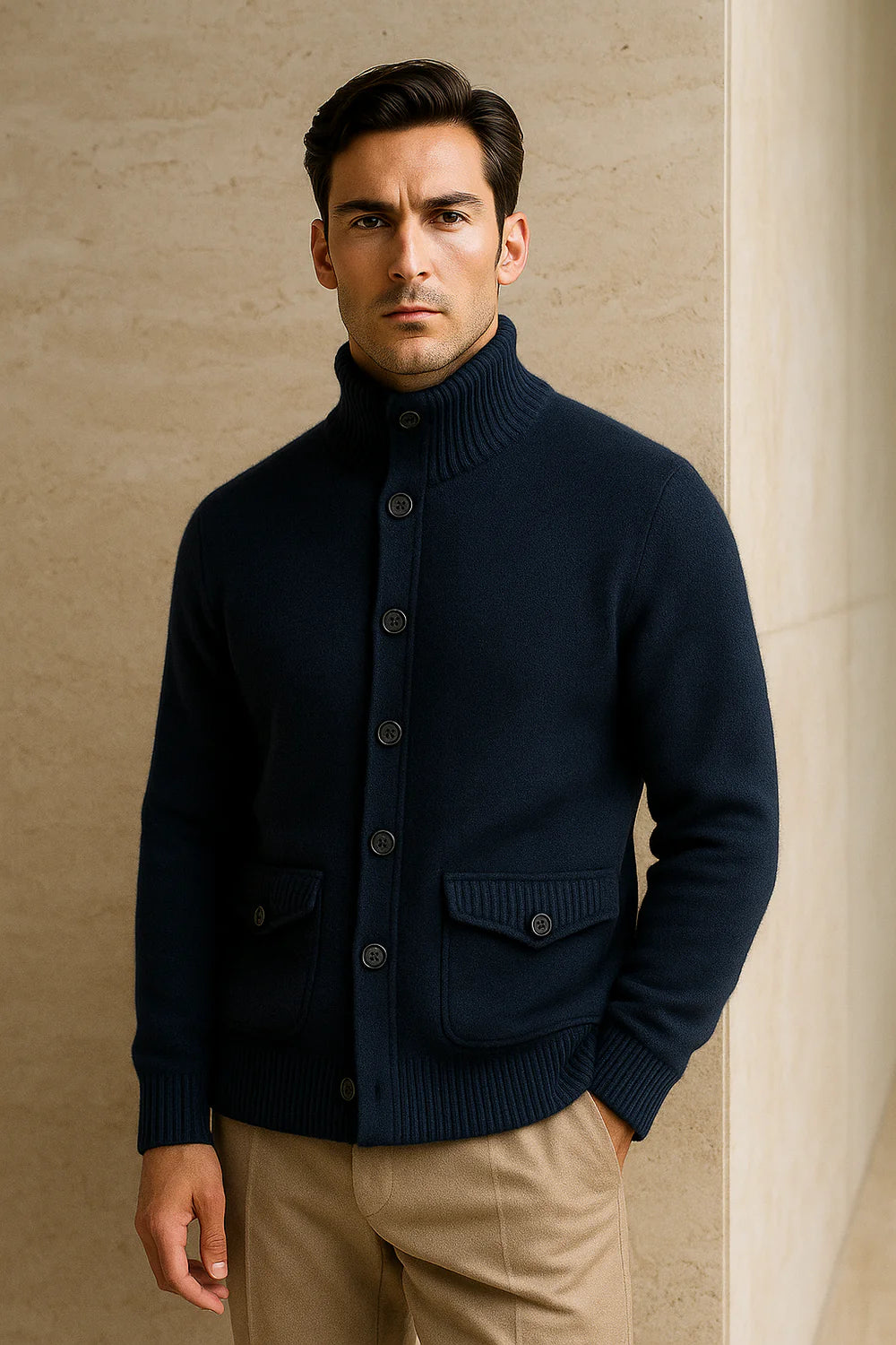 Javino Cashmere Cardigan Navy