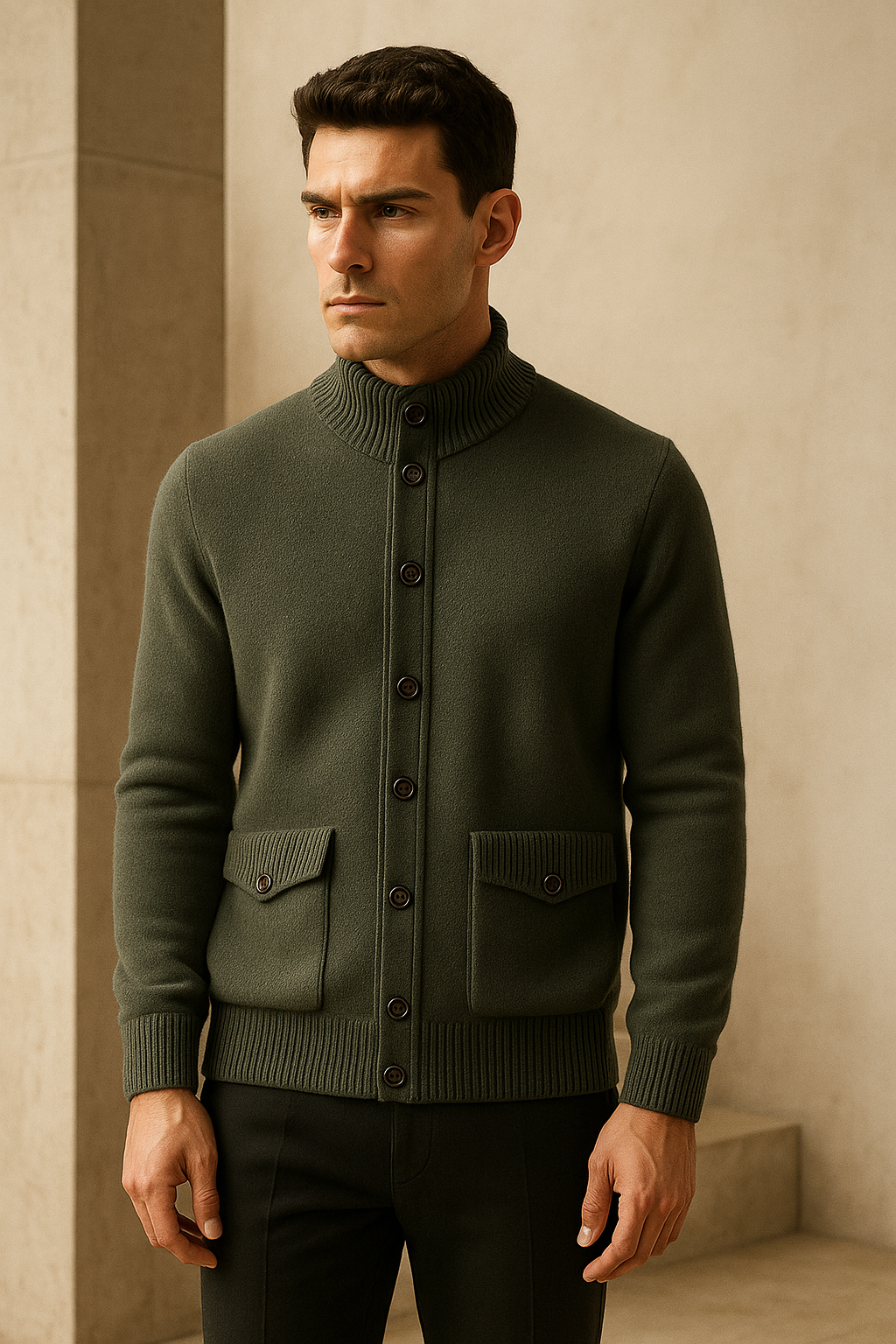 Javino Cashmere Cardigan Forest