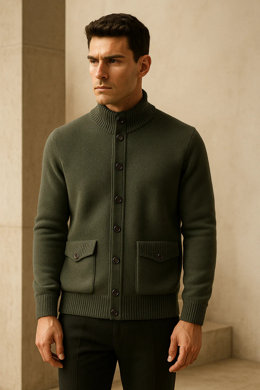Javino Cashmere Cardigan Forest