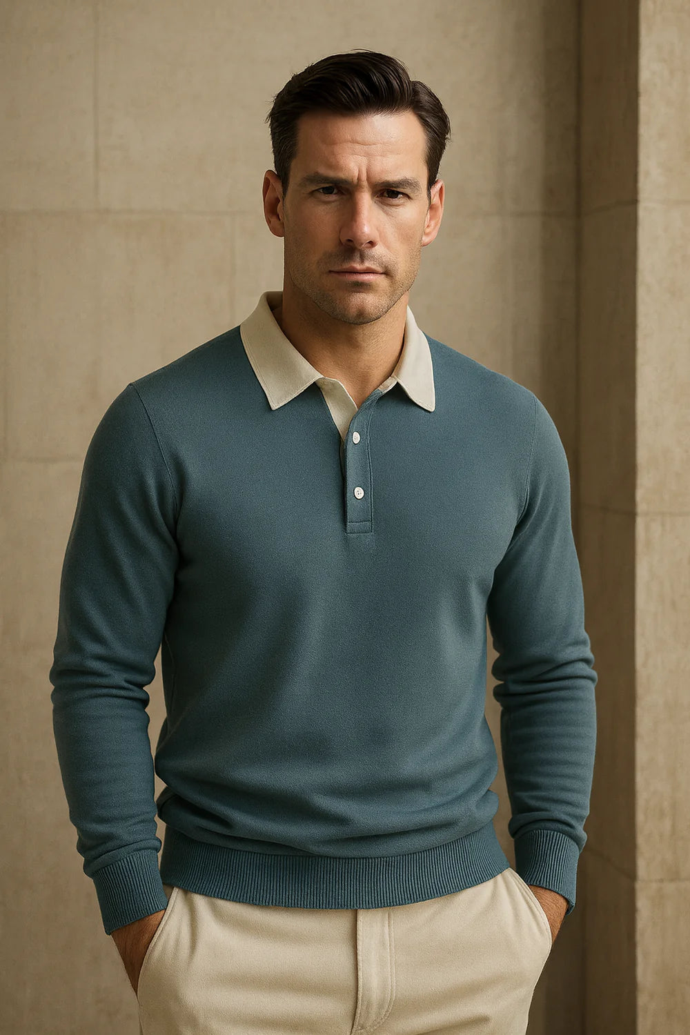 Meravo Polo Knit Cyan