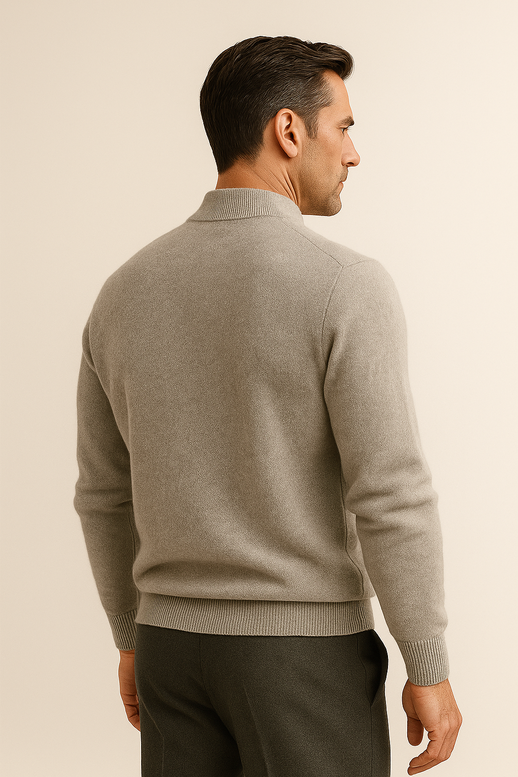 Arelio Mock Neck Knit Grey