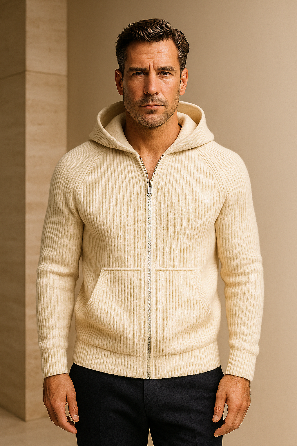 Velani Hooded Knit Ivory