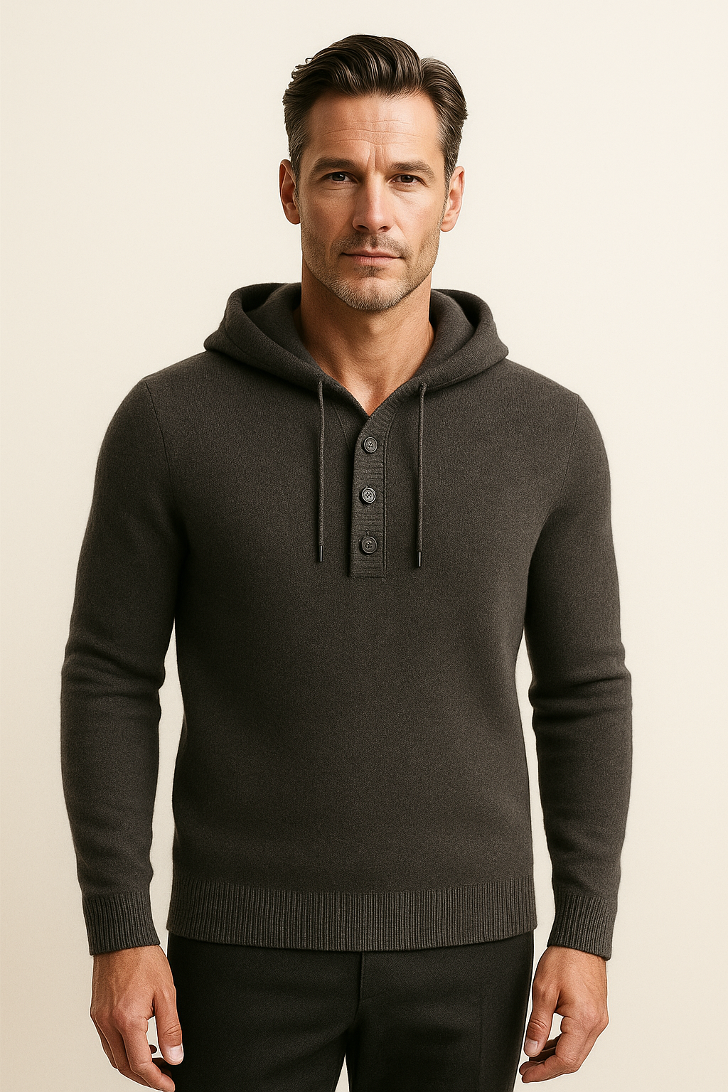 Avaro Hooded Knit Dark Grey
