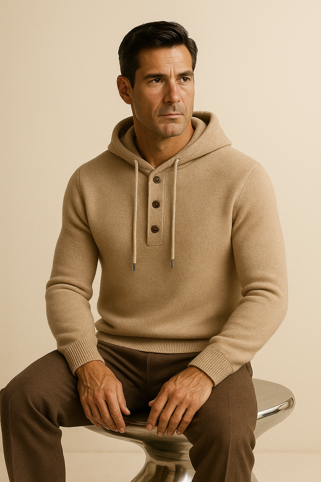 Avaro Hooded Knit Beige