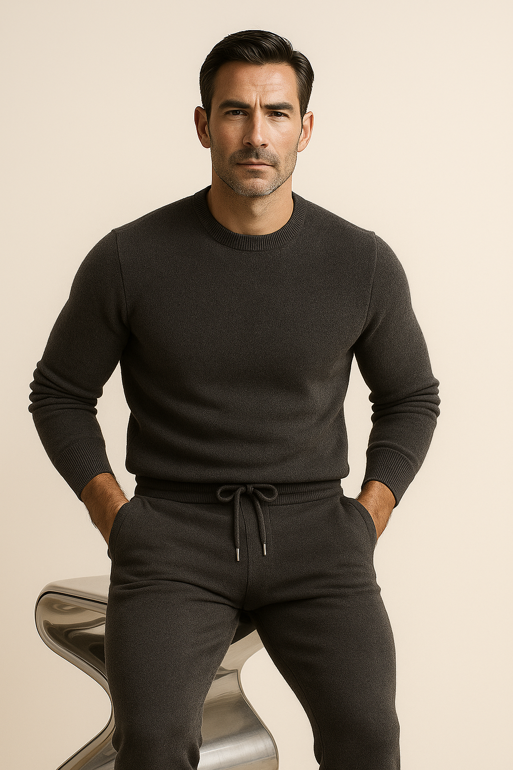 Nelaro Lounge Trousers Dark Grey