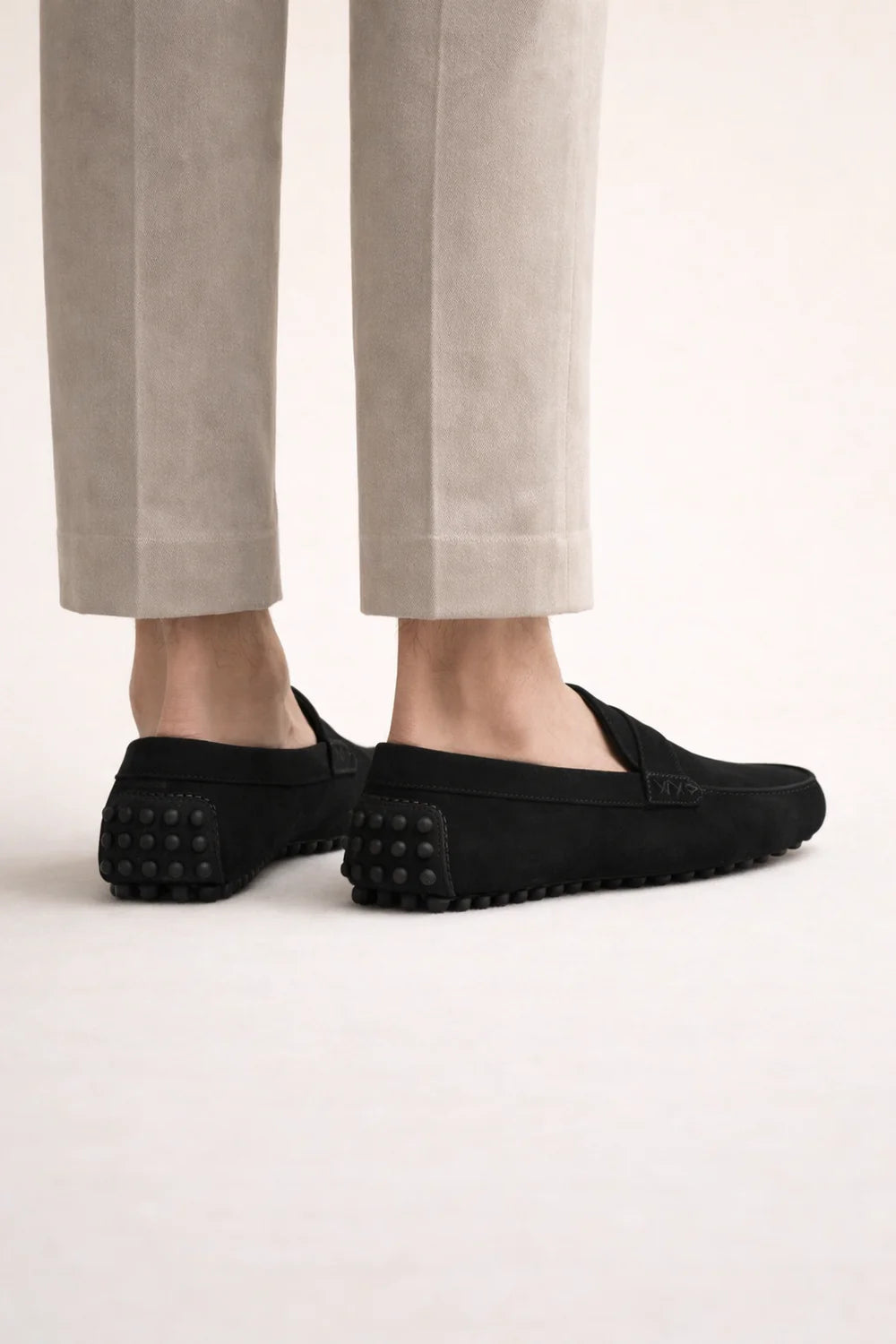 Suede Driver Loafers Black