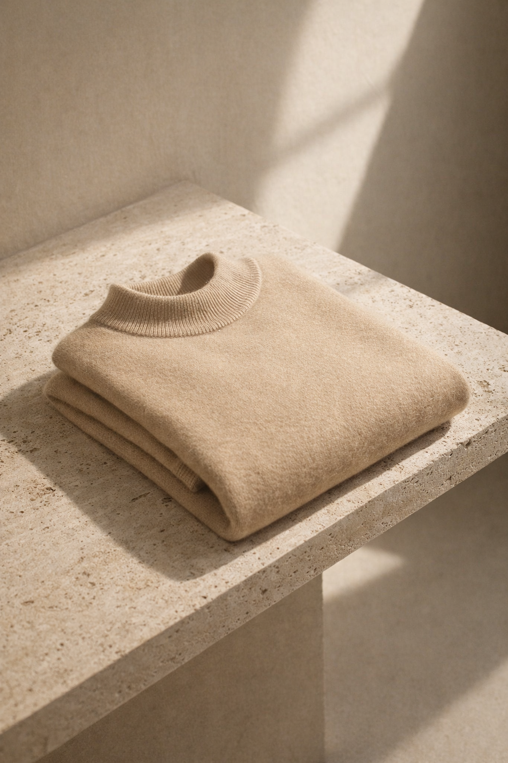 Arelio Mock Neck Knit Beige