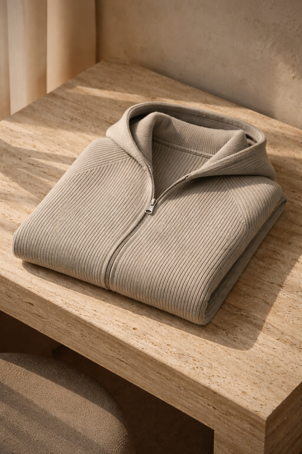 Zelano Merino Hooded Sweater Grey