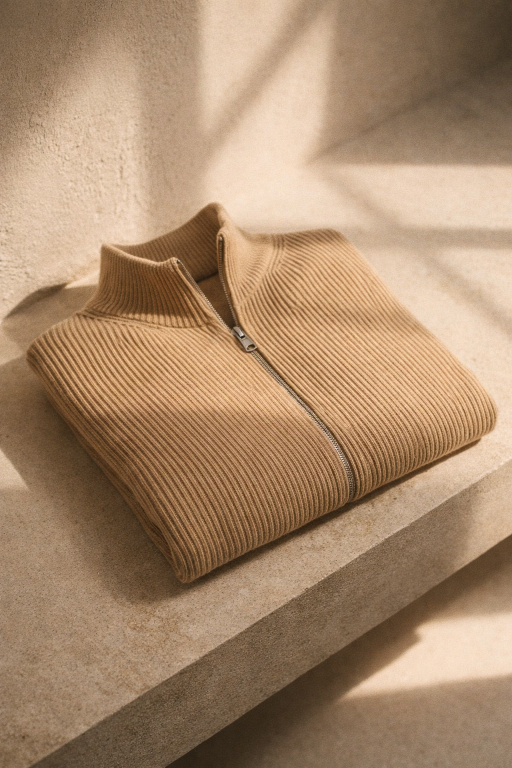 Arelon Cashmere Zip Knit Khaki