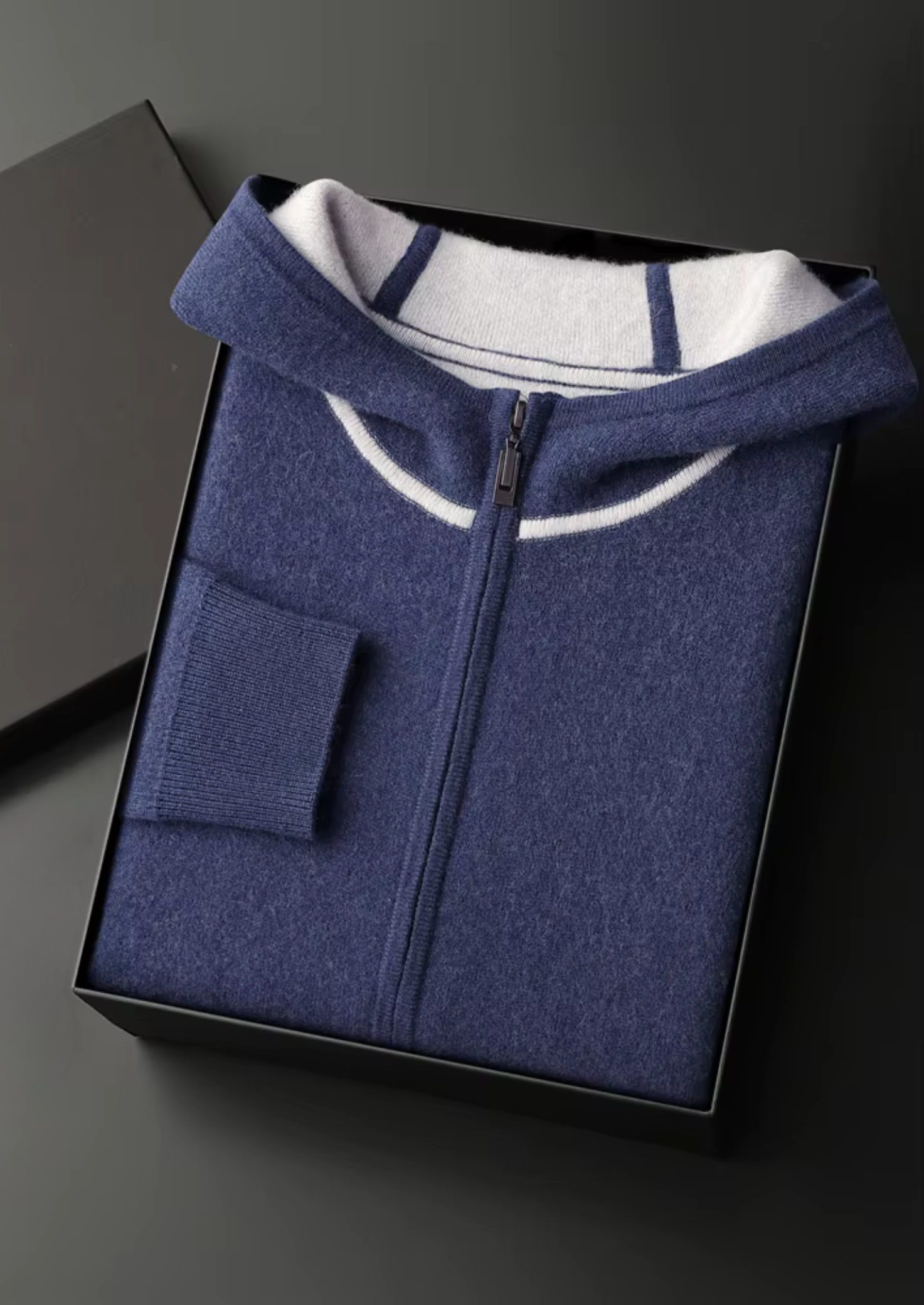Ladore Cashmere Hooded Set Navy