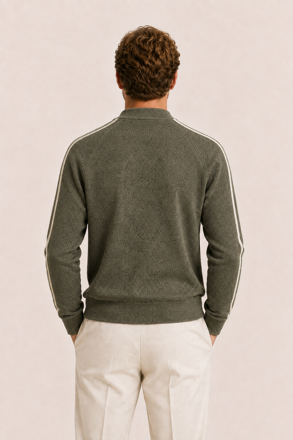Darilo Wool Zip Knit Olive Green