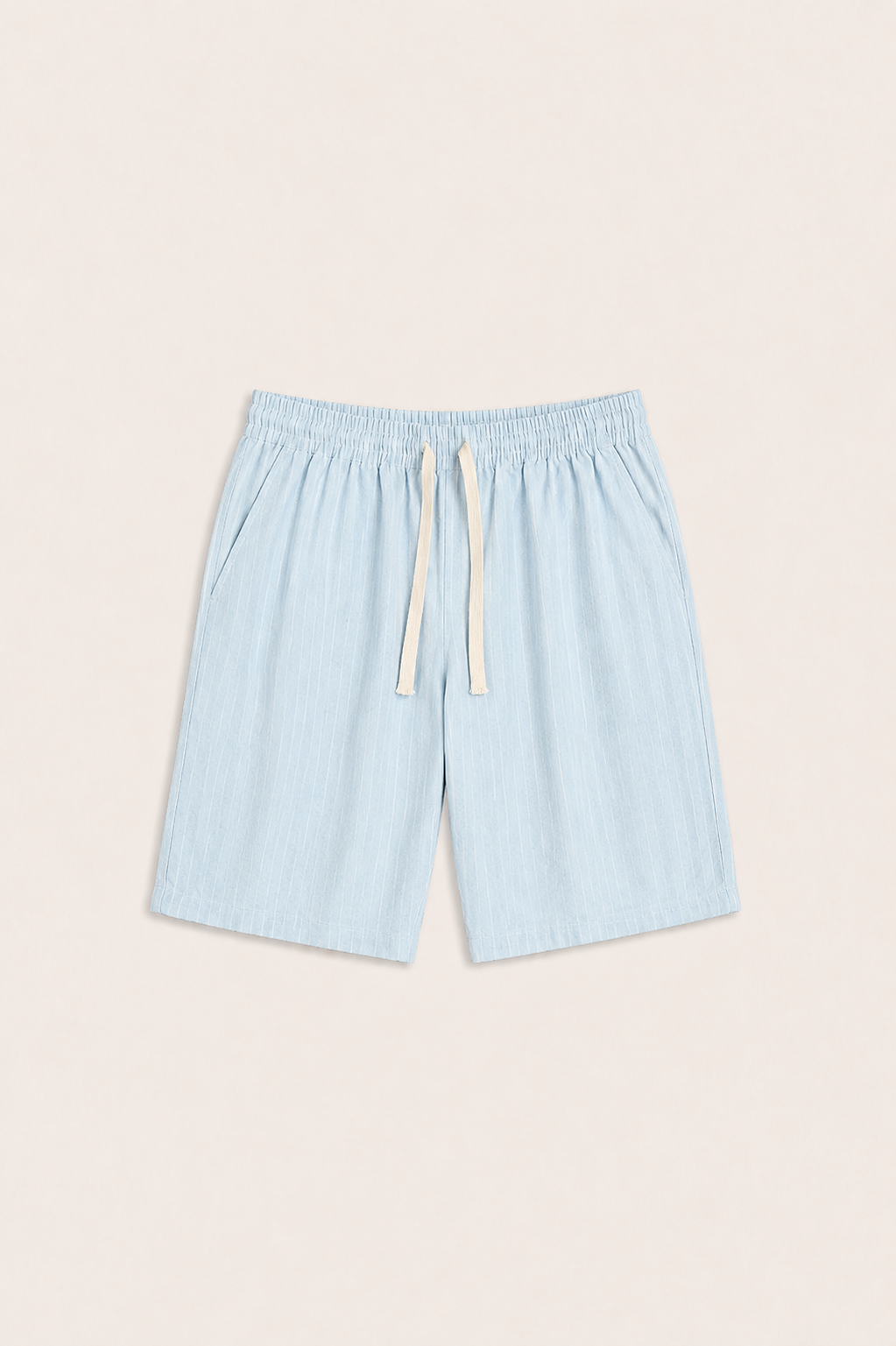 Vilero Cotton Striped Short Light Blue