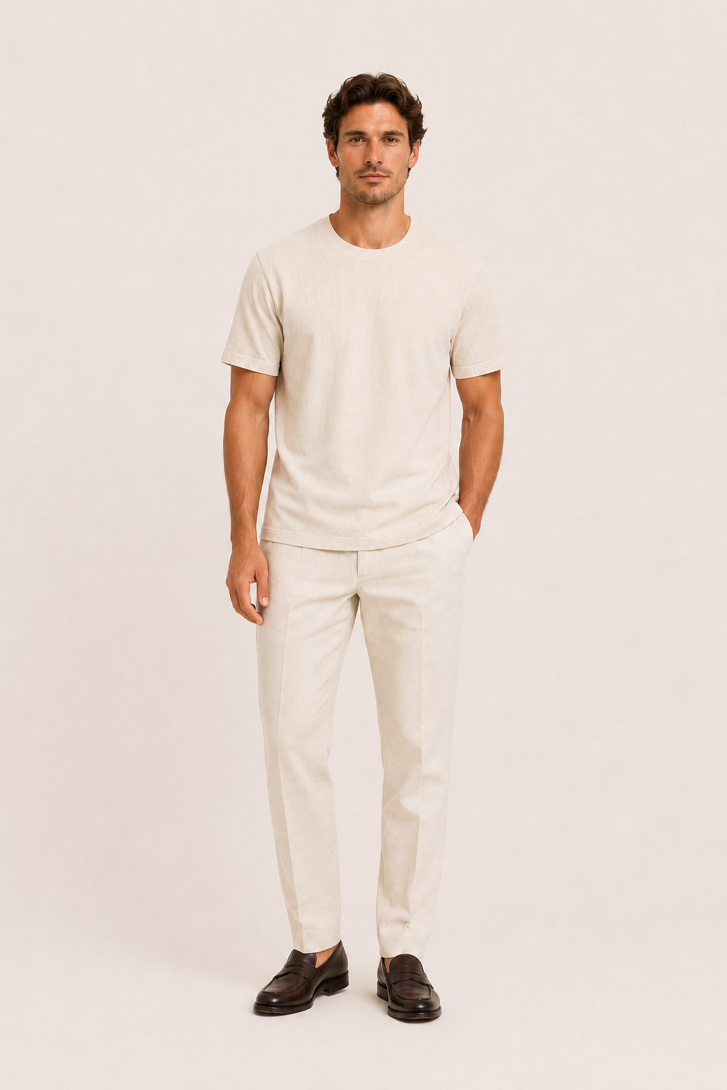 Alano Linen Tee Beige