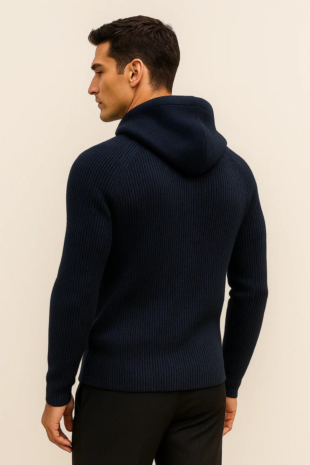 Zelano Merino Hooded Sweater Navy