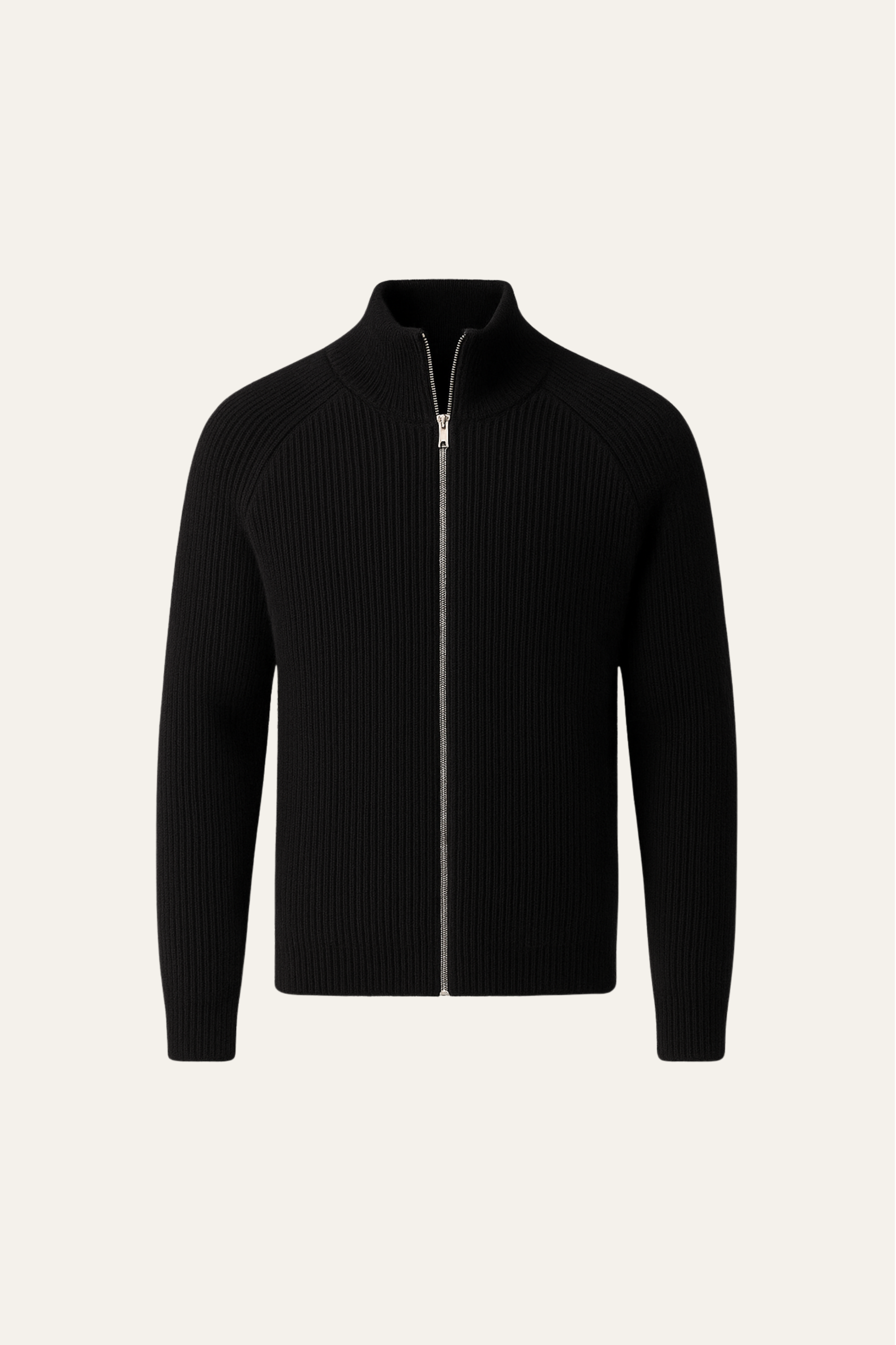 Selano Wool Zip Knit Black