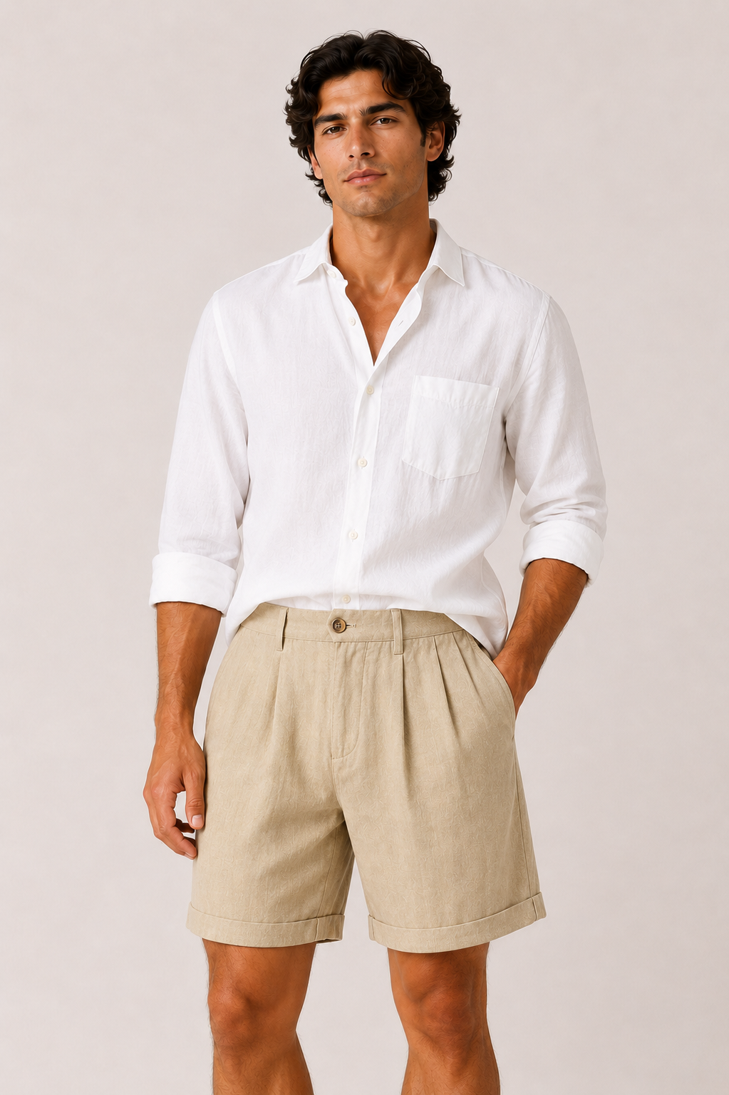 Nalero Lyocell Cotton Short Khaki
