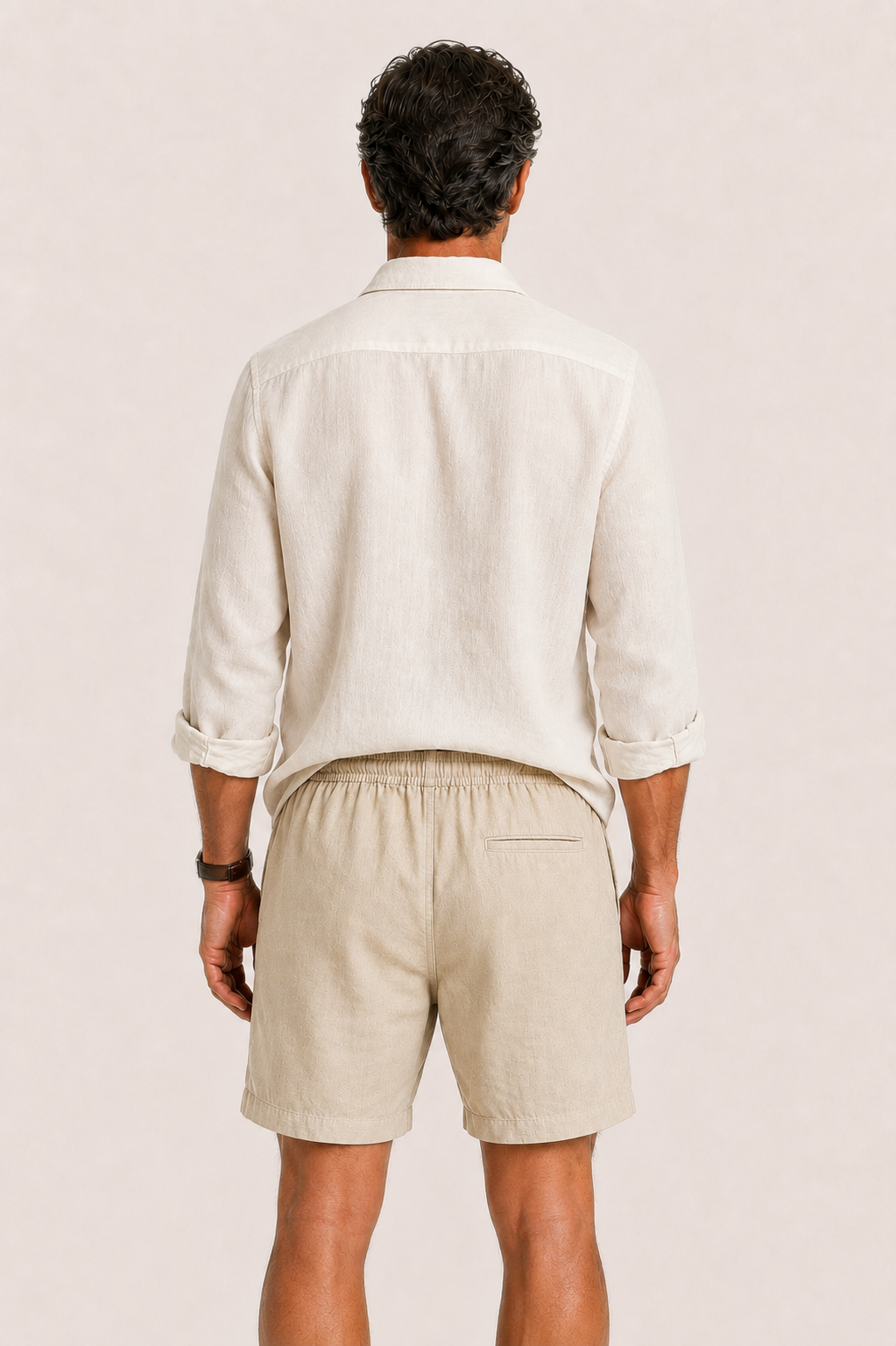 Aviro Linen Striped Short Khaki