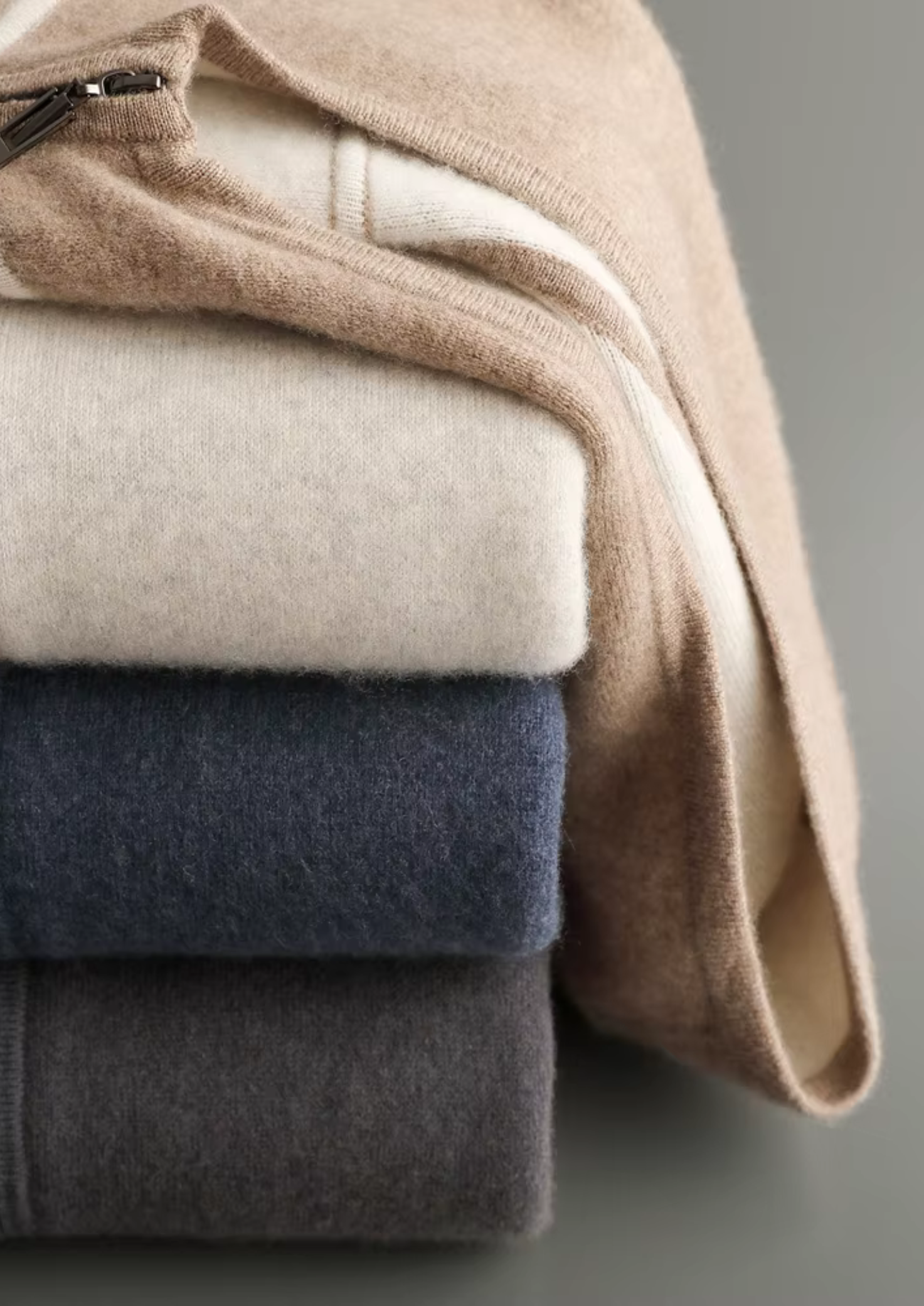 Ladore Cashmere Hooded Set Beige