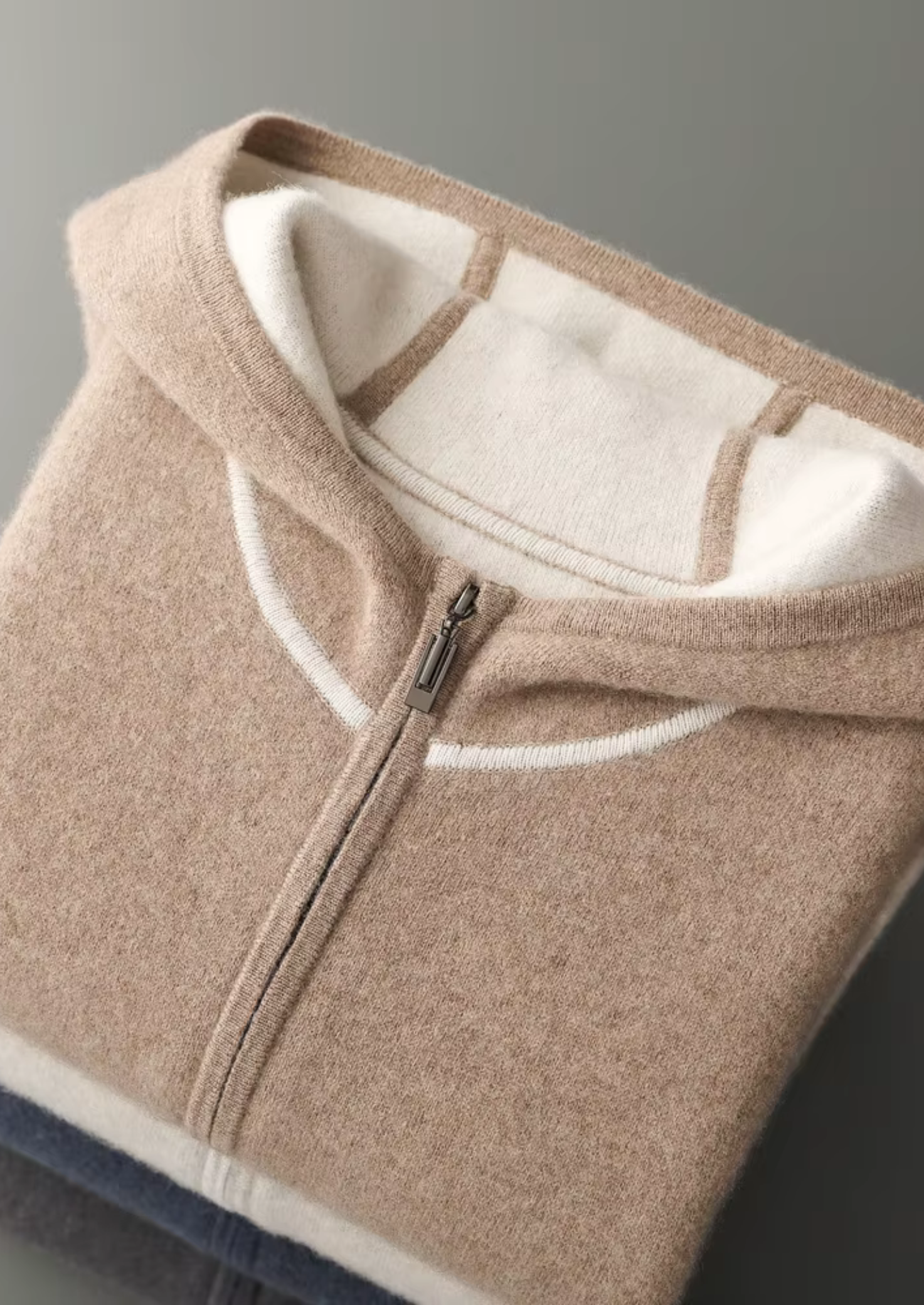 Ladore Cashmere Hooded Set Beige