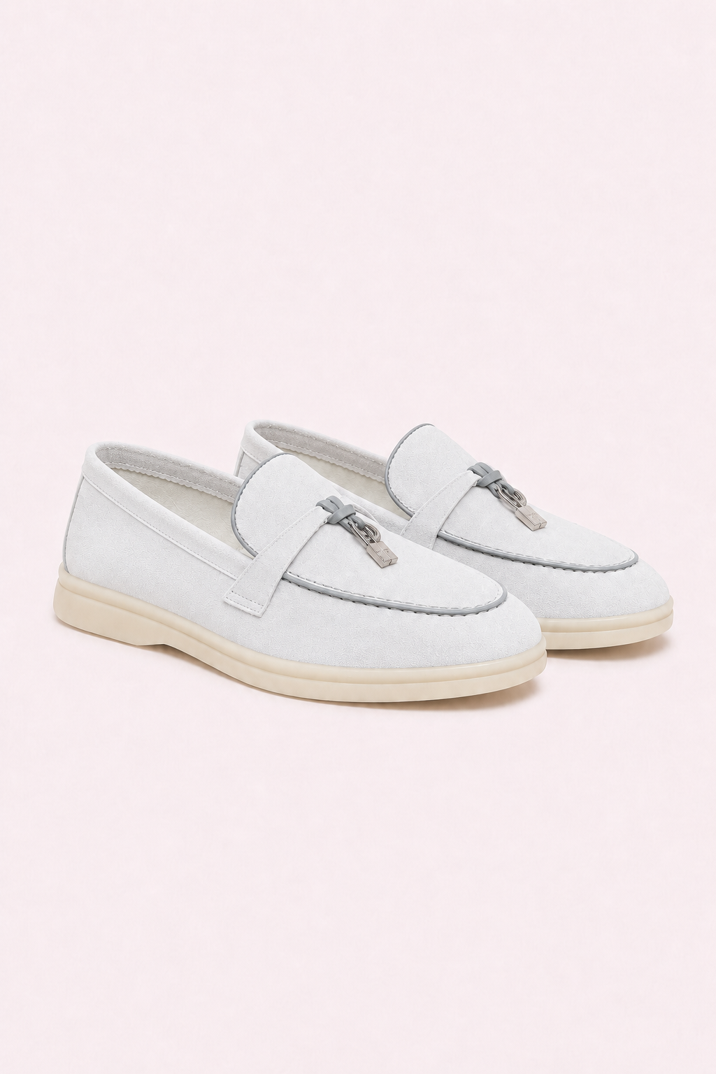 Rovain Buckled Loafers Ice Grey