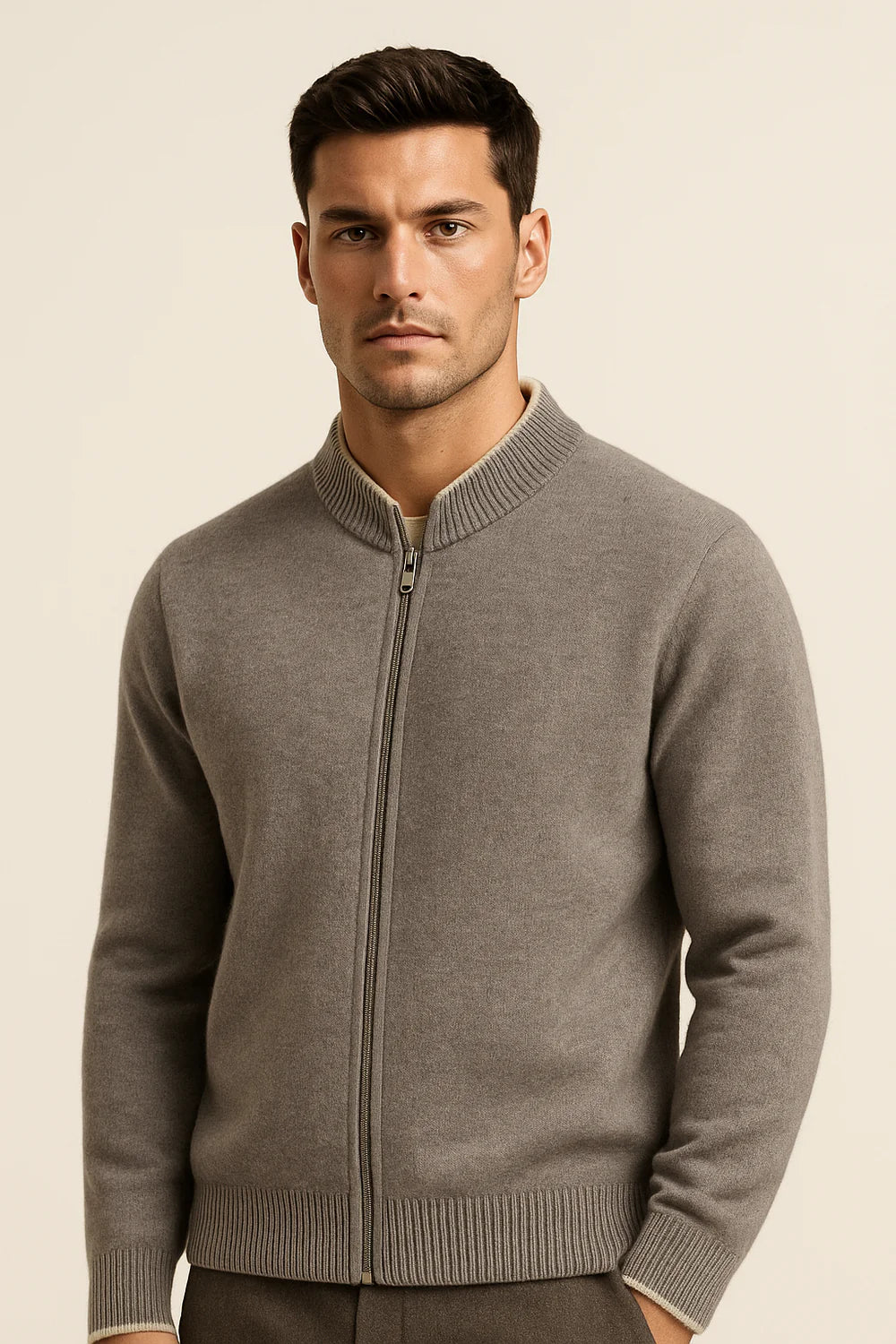 Neviro Zip Cardigan Grey