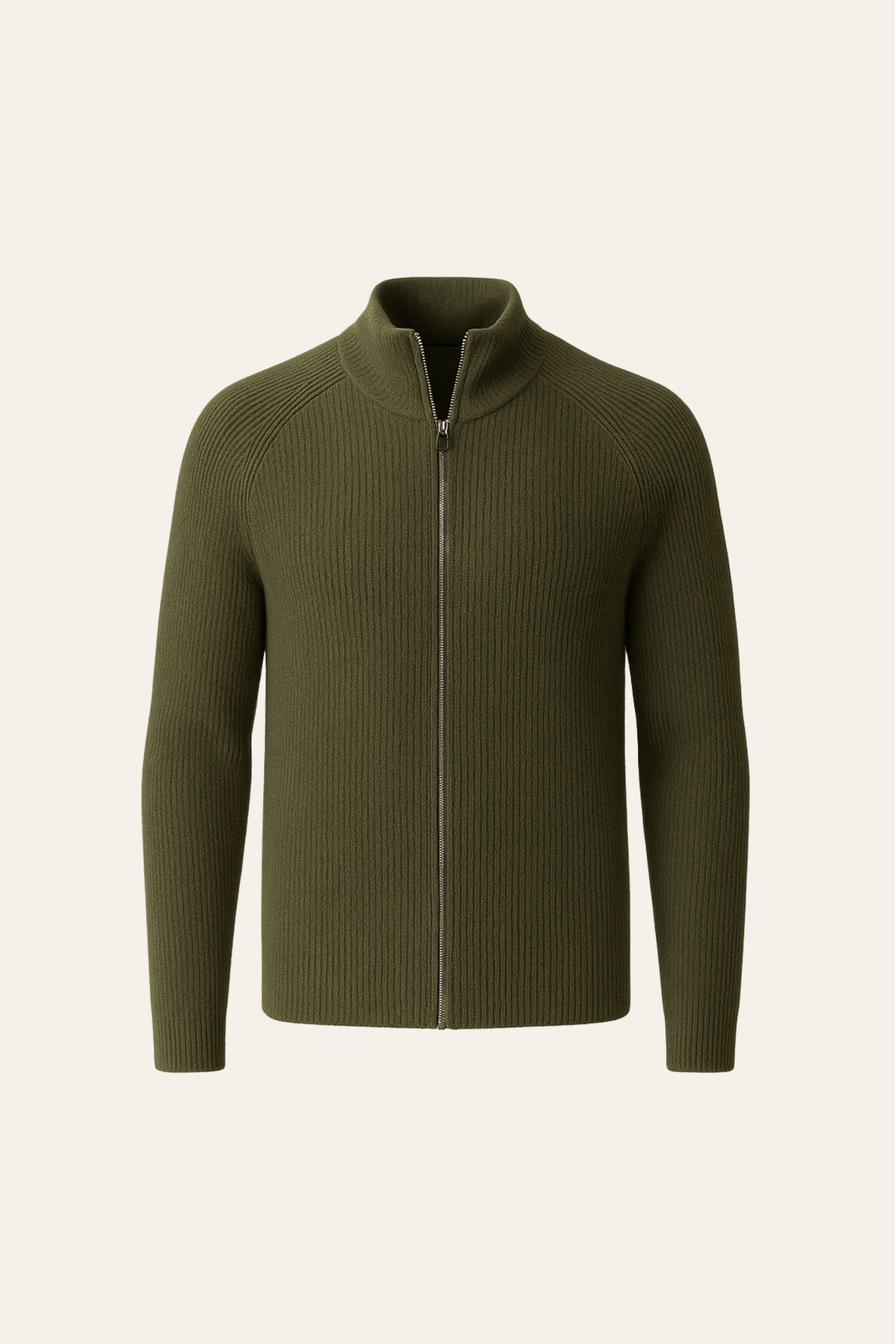 Selano Wool Zip Knit Olive
